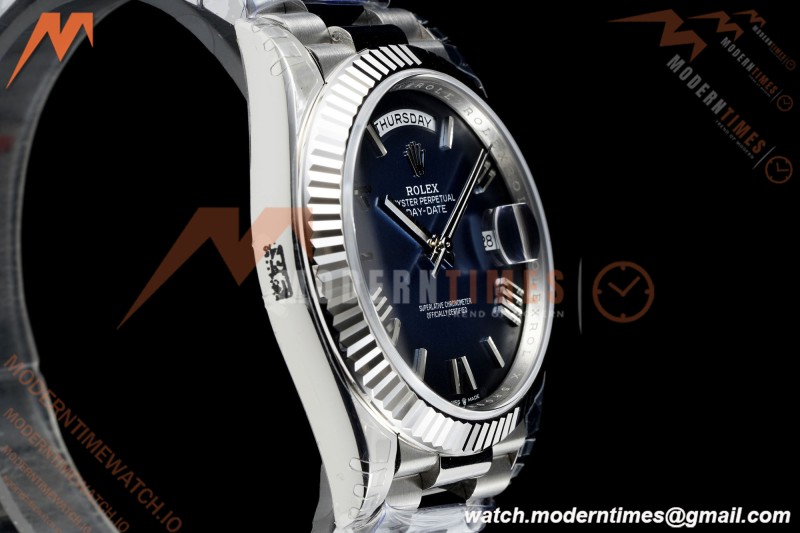 Rolex - DayDate 228239 Gain Weight 40mm Flt Pres SS/SS Blue Ombre/Rmn VSF V2 DD3255 | 롤렉스 - 데이데이트 228239 Gain Weight 40mm 플루티드 프레지던트 스테인리스 스틸/스테인리스 스틸 블루 옴브레/로마 숫자 VSF V2 DD3255