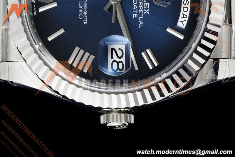 Rolex - DayDate 228239 Gain Weight 40mm Flt Pres SS/SS Blue Ombre/Rmn VSF V2 DD3255 | 롤렉스 - 데이데이트 228239 Gain Weight 40mm 플루티드 프레지던트 스테인리스 스틸/스테인리스 스틸 블루 옴브레/로마 숫자 VSF V2 DD3255