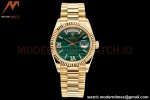 Rolex - DayDate 36mm 128238 Flt Pres YG/YG Malachite Green RAF A2836