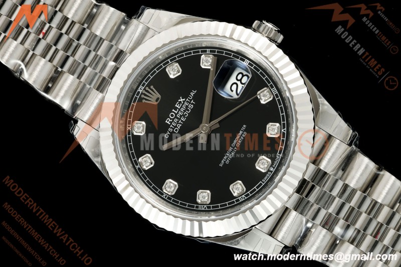 Rolex - Datejust 126334 41mm Jub Flt 904L SS/SS Blk/Dia VSF DD3235
