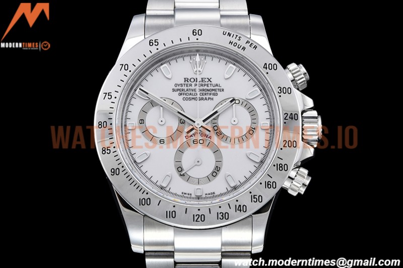 Rolex - Daytona 116520 904L SS/SS Wht/Stk QF SH4130