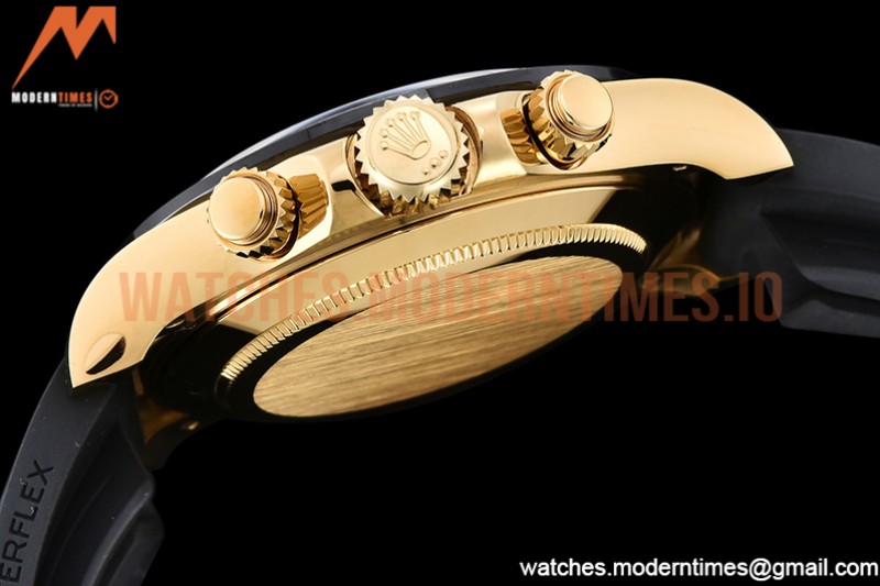Rolex - Daytona 116518 904L YG/RU Blk/Stk QF Asia 4130