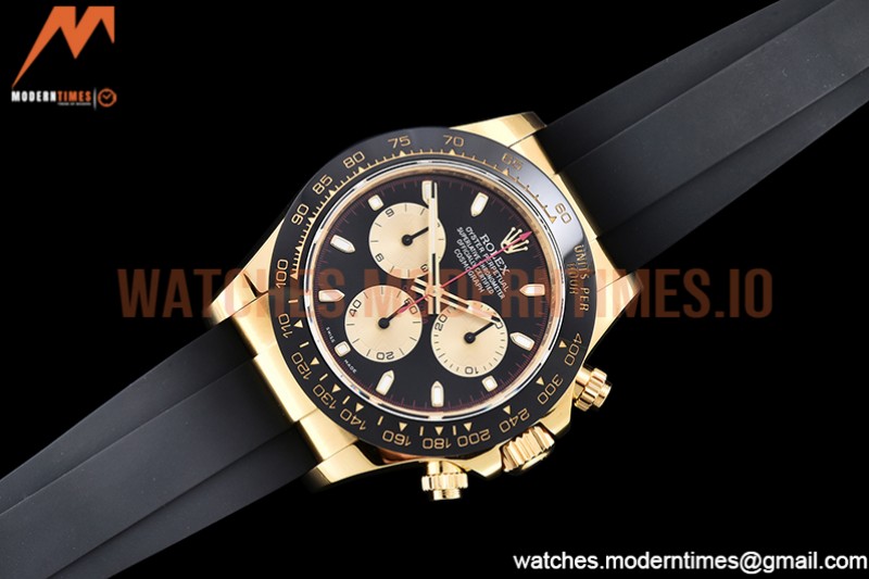 Rolex - Daytona 116518 904L YG/RU Blk/Stk QF Asia 4130