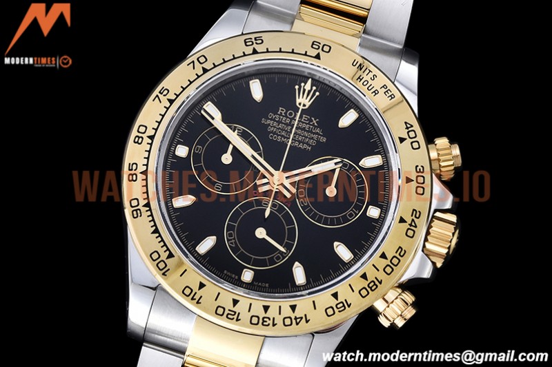 Rolex - Daytona 116503 904L YG/SS Blk/Stk QF V3 SH4130