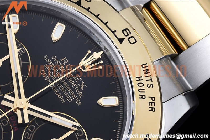 Rolex - Daytona 116503 904L YG/SS Blk/Stk QF V3 SH4130
