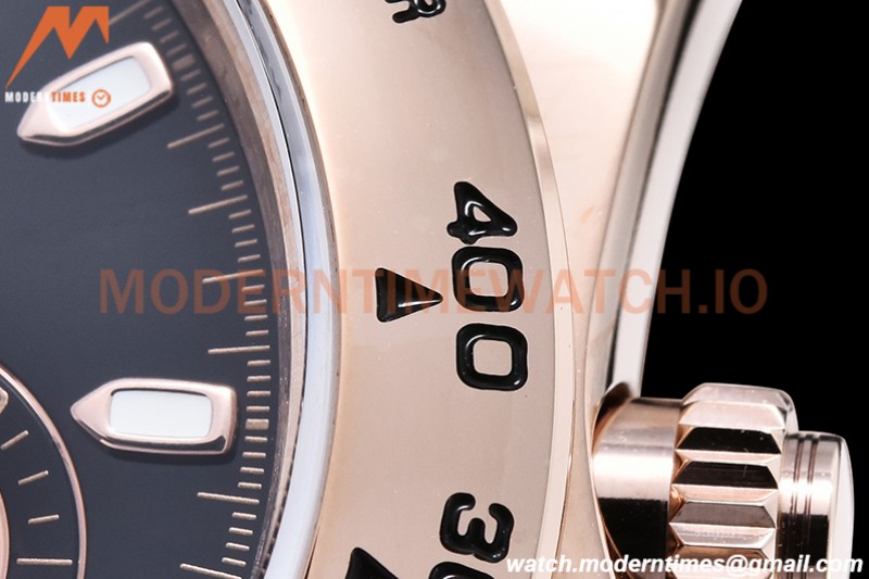 Rolex - Daytona 116505 904L RG/RG Blk/Stk QF V3 SH4130
