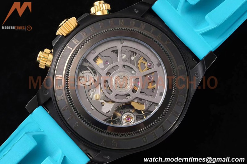 Rolex - Daytona Blaken 40mm CER 904L PVD/RU Blk/Blu Skeleton GETF SA4130