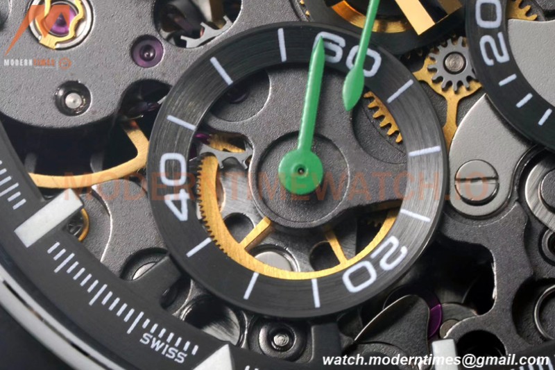 Rolex - Daytona Blaken 40mm CER 904L PVD/RU Blk/Grn Skeleton GETF SA4130