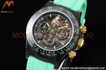 Rolex - Daytona Blaken 40mm CER 904L PVD/RU Blk/Grn Skeleton GETF SA4130
