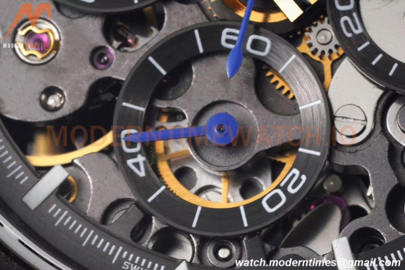 Rolex - Daytona Blaken 40mm CER 904L PVD/RU Black/Blue Skeleton GETF SA4130