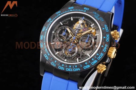 Rolex - Daytona Blaken 40mm CER 904L PVD/RU Black/Blue Skeleton GETF SA4130
