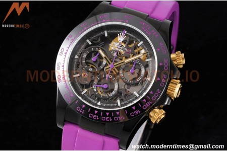 Rolex - Daytona Blaken 40mm CER 904L PVD/RU Black/Purple Skeleton GETF SA4130