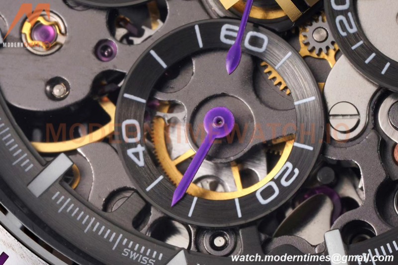 Rolex - Daytona Blaken 40mm CER 904L PVD/RU Black/Purple Skeleton GETF SA4130