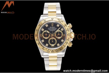 Rolex - Daytona 116503 40mm 904L YG/SS Blk/Gold/Diam King SH4130