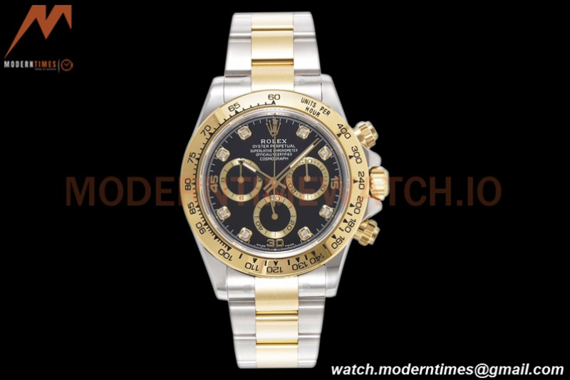 Rolex - Daytona 116503 40mm 904L YG/SS Blk/Gold/Diam King SH4130