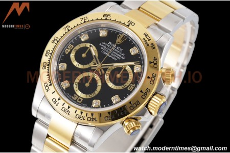 Rolex - Daytona 116503 40mm 904L YG/SS Blk/Gold/Diam King SH4130