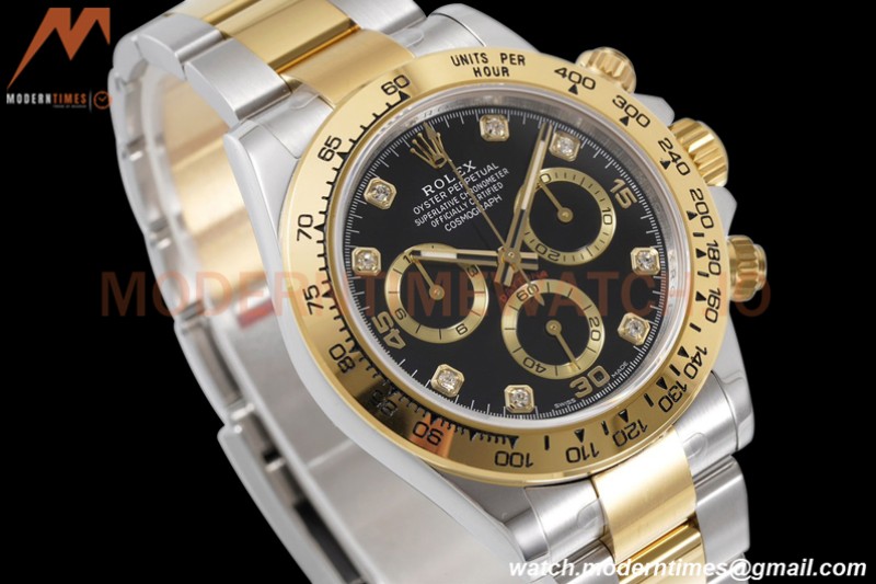 Rolex - Daytona 116503 40mm 904L YG/SS Blk/Gold/Diam King SH4130