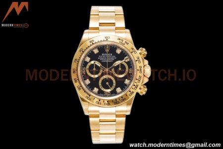 Rolex - Daytona 116508 40mm 904L YG/YG Blk/Gold/Diam King SH4130