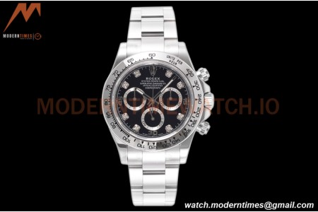 Rolex - Daytona 116509 40mm 904L SS/SS Blk/Diam King SH4130