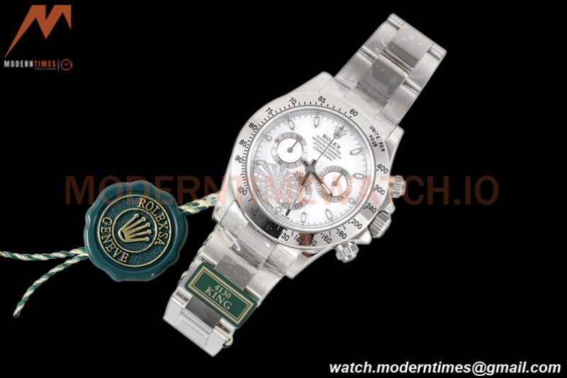 Rolex - Daytona 116520 40mm 904L SS/SS Wht/Stk King SH4130