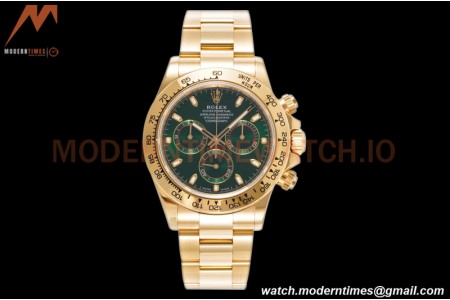 Rolex - Daytona 116508 40mm 904L YG/YG Grn/Stk King SH4130