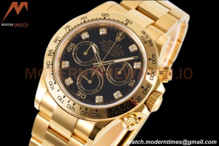 Rolex - Daytona 116508 40mm 904L YG/YG Blk/Diam King SH4130
