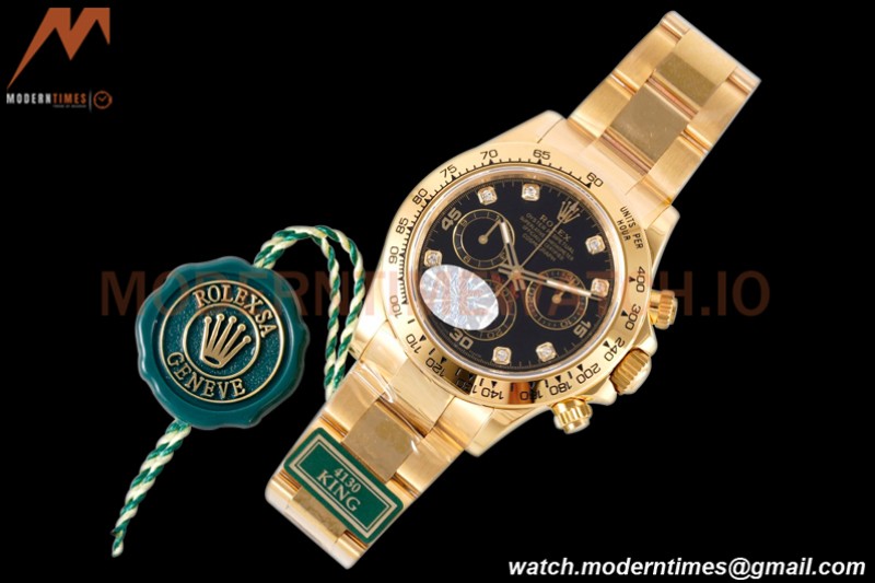 Rolex - Daytona 116508 40mm 904L YG/YG Blk/Diam King SH4130