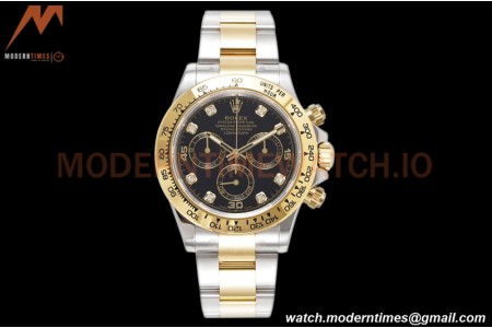 Rolex - Daytona 116503 40mm 904L YG/SS Blk/Diam King SH4130