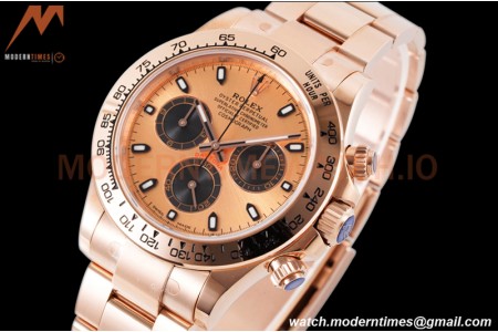 Rolex - Daytona 116505 40mm 904L RG/RG Champ/Blk/Stk King SH4130
