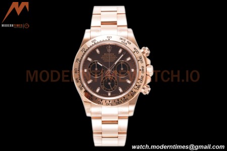 Rolex - Daytona 116505 40mm 904L RG/RG Brn/Blk/Stk King SH4130