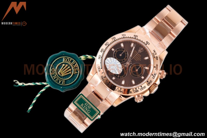 Rolex - Daytona 116505 40mm 904L RG/RG Brn/Blk/Stk King SH4130