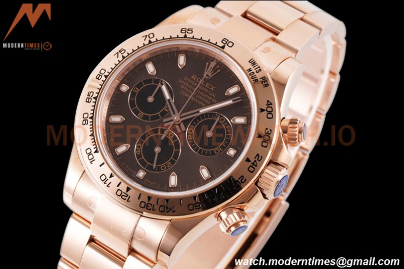 Rolex - Daytona 116505 40mm 904L RG/RG Brn/Blk/Stk King SH4130