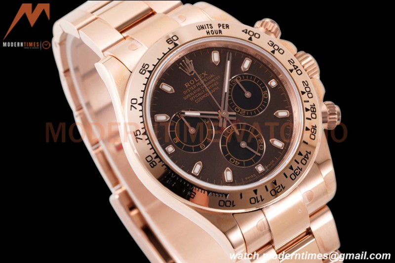 Rolex - Daytona 116505 40mm 904L RG/RG Brn/Blk/Stk King SH4130