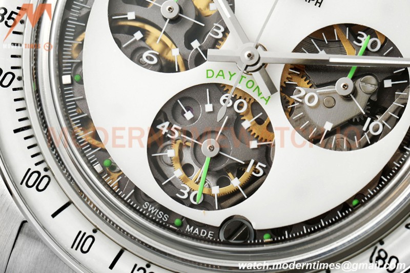 Rolex - Neon Daytona 116508 Artisans De Genève SS/SS White ADGF A4130