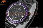 Rolex - Blaken Daytona Purple Rainbow 40mm Diamond DLC/DLC Black/Stk TWF A4130