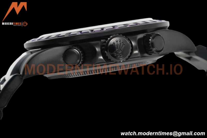 Rolex - Blaken Daytona Purple Rainbow 40mm Diamond DLC/DLC Black/Stk TWF A4130