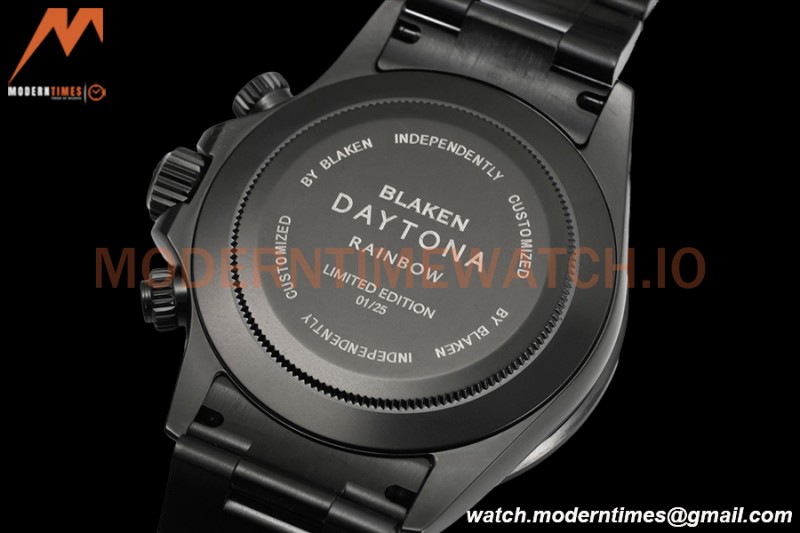 Rolex - Blaken Daytona Purple Rainbow 40mm Diamond DLC/DLC Black/Stk TWF A4130