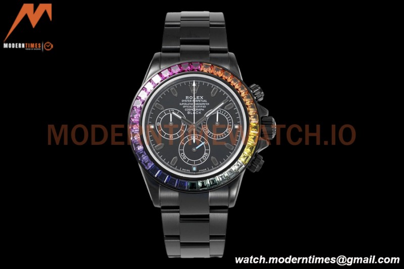 Rolex - Blaken Daytona Rainbow 40mm Diamond DLC/DLC Black/Stk TWF A4130