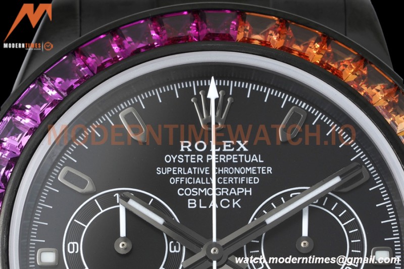 Rolex - Blaken Daytona Rainbow 40mm Diamond DLC/DLC Black/Stk TWF A4130