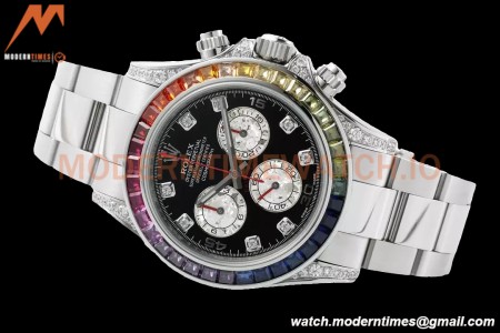 Rolex - Daytona Rainbow 116599 RBOW 40mm SS/SS Black/Dia ZF SH4130