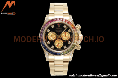 Rolex - Daytona Rainbow 116598 RBOW 40mm YG/YG Black/Dia ZF SH4130