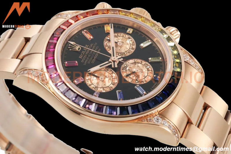 Rolex - Daytona Rainbow 116595 RBOW 40mm RG/RG Black/Dia ZF SH4130