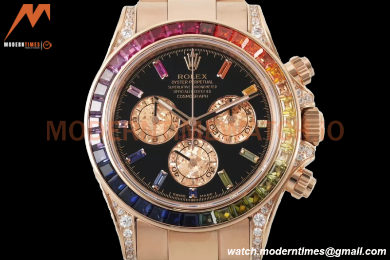 Rolex - Daytona Rainbow 116595 RBOW 40mm RG/RG Black/Dia ZF SH4130