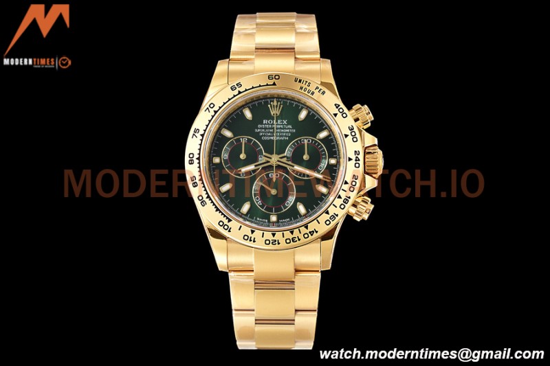 Rolex - Daytona 116508 40mm 904L YG/YG Grn/Stk VSF DD4130