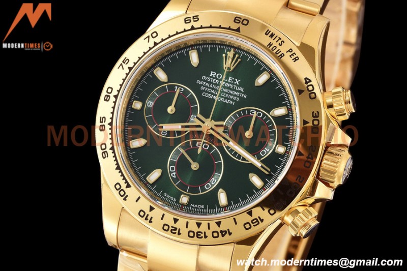 Rolex - Daytona 116508 40mm 904L YG/YG Grn/Stk VSF DD4130