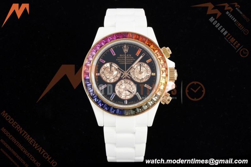 Rolex - Daytona Rainbow 40mm CER/CER Blk/Rbw Black Sonic DD4130 | 롤렉스 - 데이토나 레인보우 40mm CER/CER 블랙/레드/블루 소닉 DD4130
