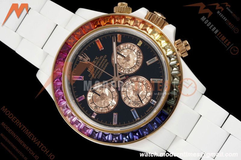 Rolex - Daytona Rainbow 40mm CER/CER Blk/Rbw Black Sonic DD4130 | 롤렉스 - 데이토나 레인보우 40mm CER/CER 블랙/레드/블루 소닉 DD4130