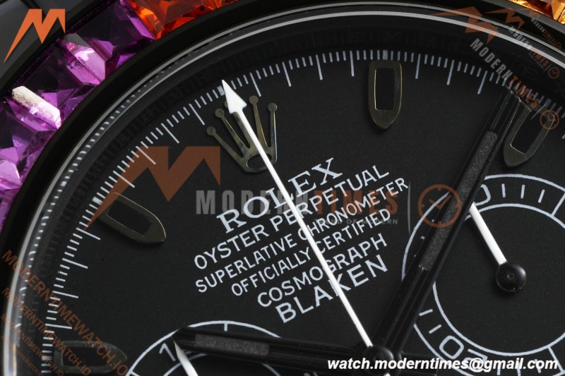 Rolex - Blaken Daytona Rainbow 40mm Diamond DLC/DLC Black/Stk Sonic DD4130 | 롤렉스 - 블레이큰 데이토나 레인보우 40mm 다이아몬드 DLC/DLC 블랙/Stk 소닉 DD4130