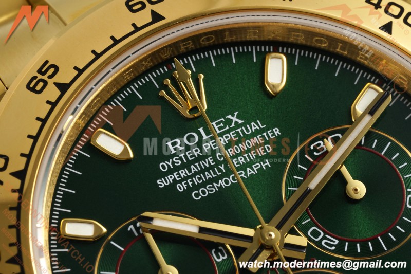Rolex - Daytona 116508 40mm Tungsten Gain Weight YG/YG Green Dial 3CF V2 SH4130 | 롤렉스 - 데이토나 116508 40mm 텅스텐 게인 웨이트 YG/YG 그린 다이얼 3CF V2 SH4130
