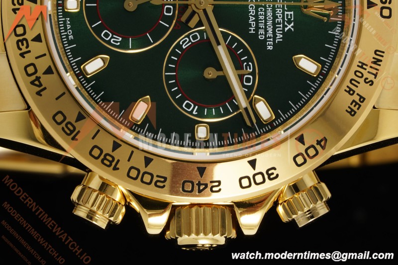 Rolex - Daytona 116508 40mm Tungsten Gain Weight YG/YG Green Dial 3CF V2 SH4130 | 롤렉스 - 데이토나 116508 40mm 텅스텐 게인 웨이트 YG/YG 그린 다이얼 3CF V2 SH4130